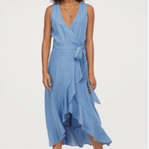 H&M Wrap Dress in Denim Blue (S)